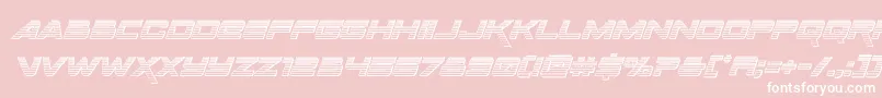 Spacerangerchromeital-Schriftart – Weiße Schriften auf rosa Hintergrund