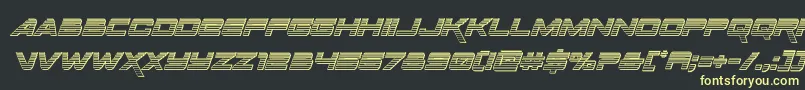 Spacerangerchromeital Font – Yellow Fonts on Black Background