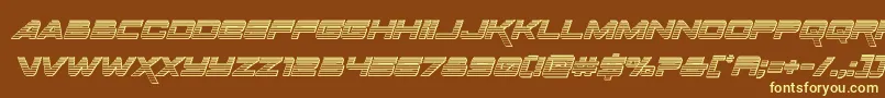 Шрифт Spacerangerchromeital – жёлтые шрифты на коричневом фоне