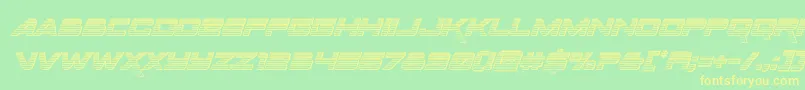 Czcionka Spacerangerchromeital – żółte czcionki na zielonym tle