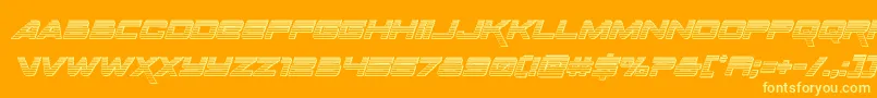 Spacerangerchromeital Font – Yellow Fonts on Orange Background