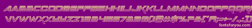 Spacerangerchromeital Font – Yellow Fonts on Purple Background