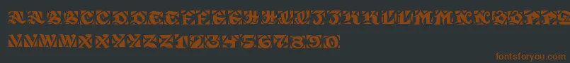 SirGuppy-Schriftart – Braune Schriften auf schwarzem Hintergrund