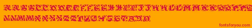 SirGuppy Font – Red Fonts on Orange Background