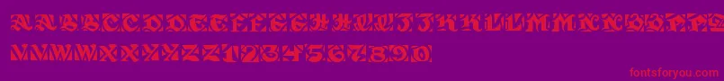 SirGuppy-fontti – punaiset fontit violetilla taustalla