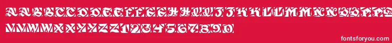 SirGuppy-Schriftart – Weiße Schriften auf rotem Hintergrund