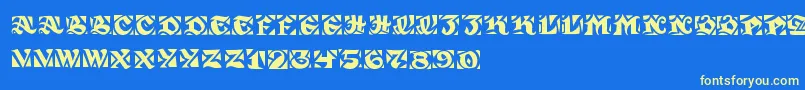Czcionka SirGuppy – żółte czcionki na niebieskim tle