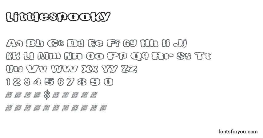 Шрифт Littlespooky – алфавит, цифры, специальные символы
