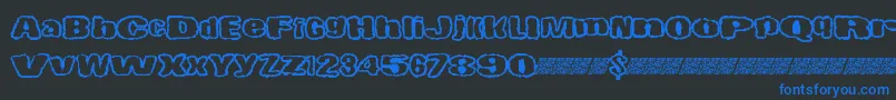 Littlespooky Font – Blue Fonts on Black Background