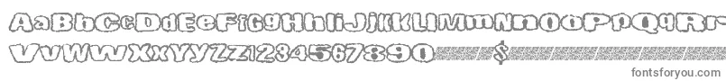 Littlespooky-fontti – harmaat kirjasimet valkoisella taustalla