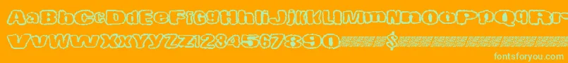 Littlespooky Font – Green Fonts on Orange Background