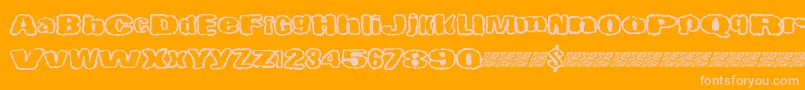 Littlespooky Font – Pink Fonts on Orange Background