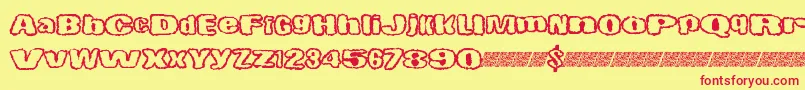 Littlespooky Font – Red Fonts on Yellow Background