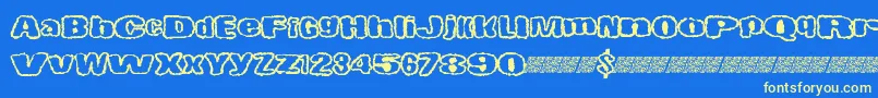 Littlespooky Font – Yellow Fonts on Blue Background