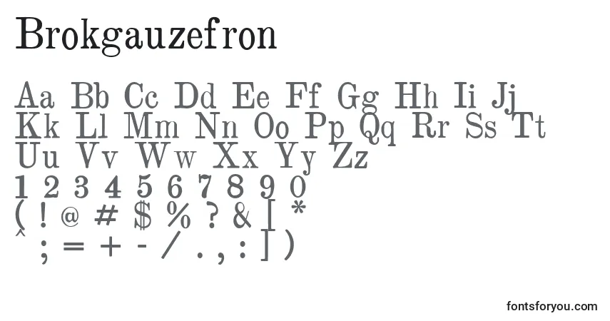 A fonte Brokgauzefron – alfabeto, números, caracteres especiais