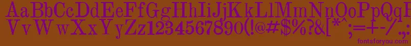 Brokgauzefron Font – Purple Fonts on Brown Background