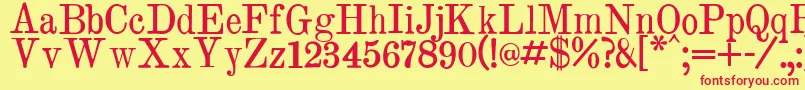 Brokgauzefron Font – Red Fonts on Yellow Background