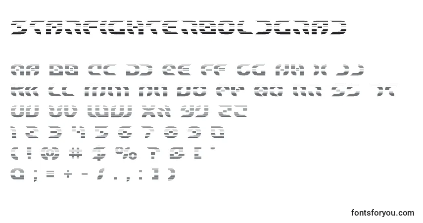 Шрифт Starfighterboldgrad – алфавит, цифры, специальные символы