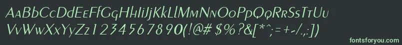 Шрифт PenyaelightItalic – зелёные шрифты на чёрном фоне