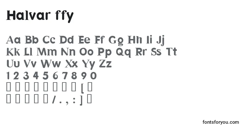 Czcionka Halvar ffy – alfabet, cyfry, specjalne znaki