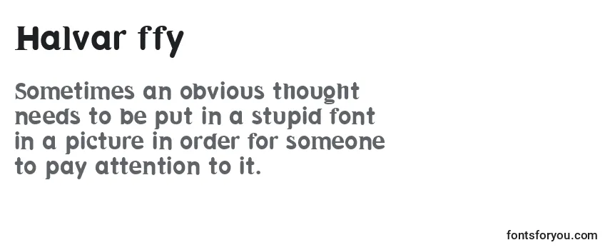 Review of the Halvar ffy Font