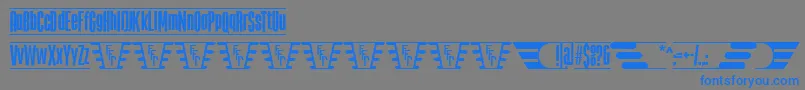 フォントTheJukeBoxFfp – 灰色の背景に青い文字