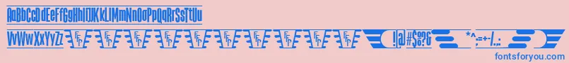 Fonte TheJukeBoxFfp – fontes azuis em um fundo rosa