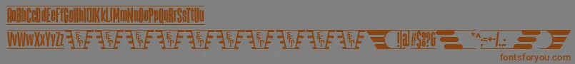 Lisätietoja TheJukeBoxFfp-fontista TheJukeBoxFfp-fontti – ruskeat fontit harmaalla taustalla