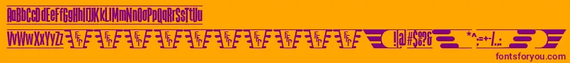 フォントTheJukeBoxFfp – オレンジの背景に紫のフォント