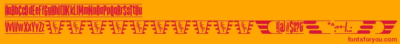 フォントTheJukeBoxFfp – オレンジの背景に赤い文字