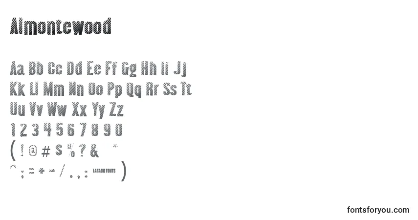 Шрифт Almontewood – алфавит, цифры, специальные символы