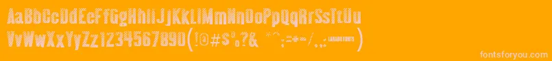 Almontewood-Schriftart – Rosa Schriften auf orangefarbenem Hintergrund