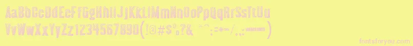 Almontewood Font – Pink Fonts on Yellow Background