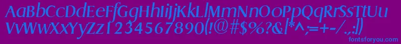 GriffonItalic Font – Blue Fonts on Purple Background