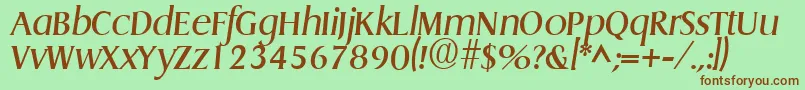 GriffonItalic Font – Brown Fonts on Green Background