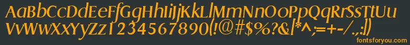 GriffonItalic Font – Orange Fonts on Black Background