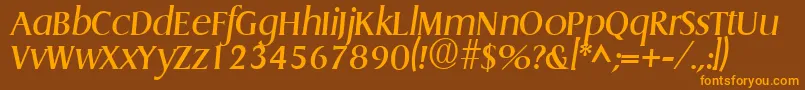 GriffonItalic Font – Orange Fonts on Brown Background