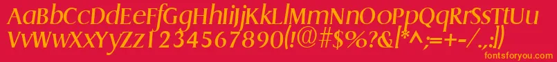 GriffonItalic Font – Orange Fonts on Red Background