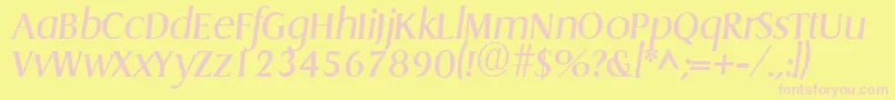 GriffonItalic Font – Pink Fonts on Yellow Background