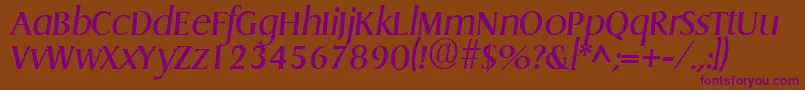GriffonItalic Font – Purple Fonts on Brown Background