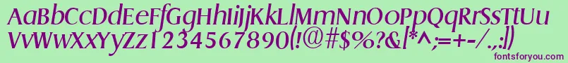 GriffonItalic Font – Purple Fonts on Green Background