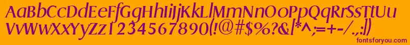 GriffonItalic Font – Purple Fonts on Orange Background