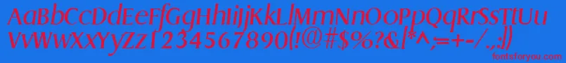 Czcionka GriffonItalic – czerwone czcionki na niebieskim tle