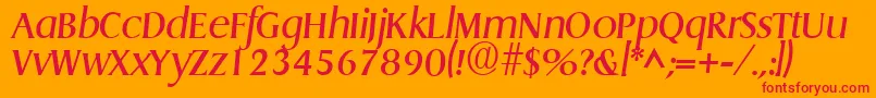 Czcionka GriffonItalic – czerwone czcionki na pomarańczowym tle