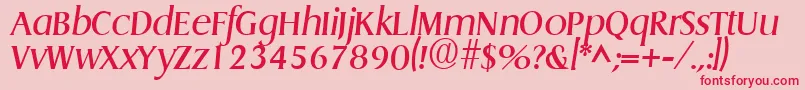 フォントGriffonItalic – ピンクの背景に赤い文字