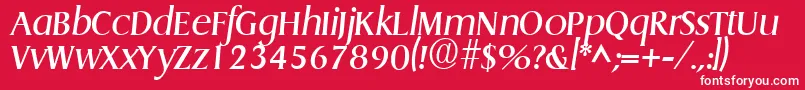 GriffonItalic Font – White Fonts on Red Background