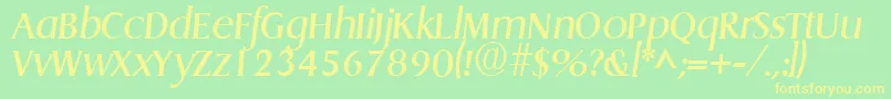 GriffonItalic Font – Yellow Fonts on Green Background