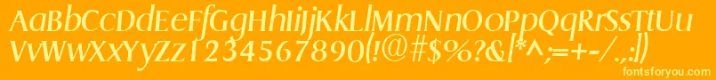 GriffonItalic Font – Yellow Fonts on Orange Background