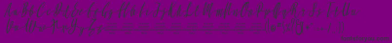 MollucaItalicFree-Schriftart – Schwarze Schriften auf violettem Hintergrund