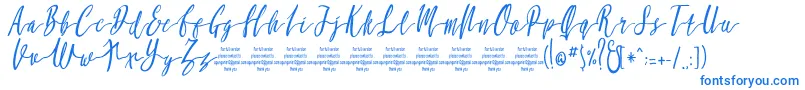 MollucaItalicFree Font – Blue Fonts on White Background